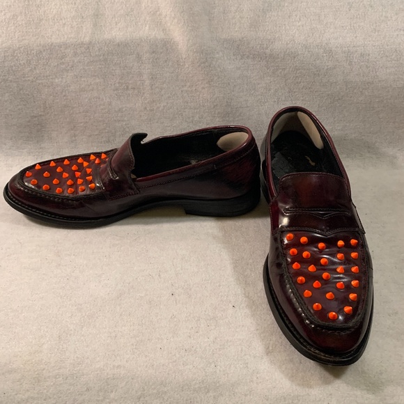 Kurt Geiger Spiked Penny Loafers EU 40 / US 7.5 Made in Italy Leather w spikes - Picture 1 of 8